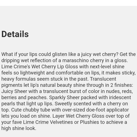 MINI LIME CRIME CHERRY LIP GLOSS IN EXTRA POPPIN' - Picture 4 of 5